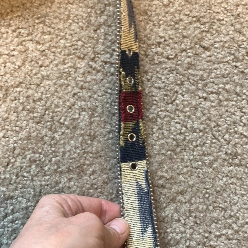 VTG Artisan Crafted Silver & Western  Navajo Aztec Womens Belt Embroidered 31-35 - Picture 4 of 12